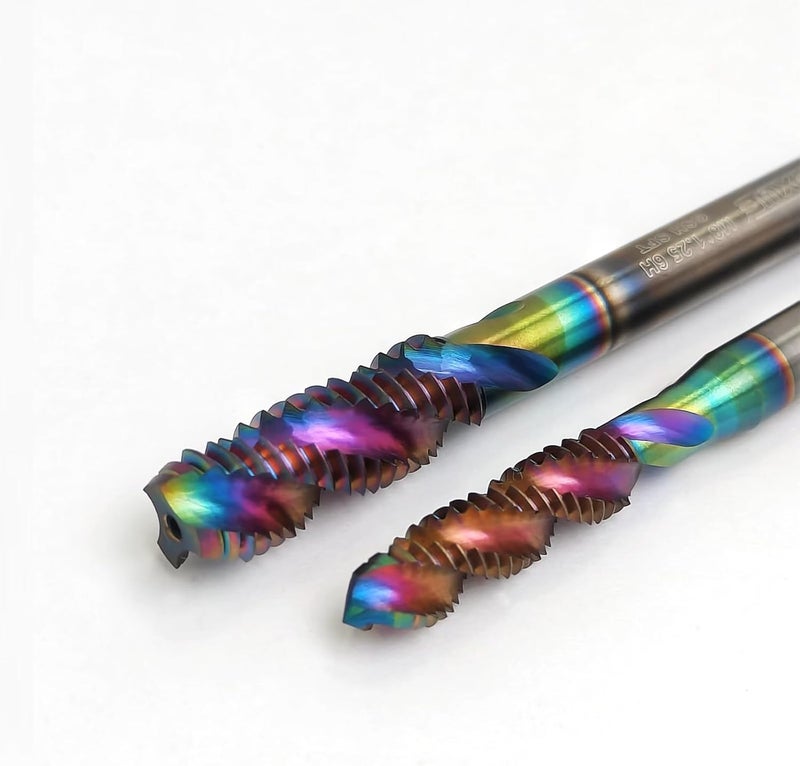 WEXWE Store Tools DLC Coating Spiral Flute Taps High Speed Steel (HSS) 3 Flutes Machine Screw Tap Set Metric M2 M2.5 M3 M4 M5 M6 M8 M10 M12 Thread Tapping Tool 9cps - Image 4